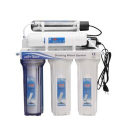 UV Filtre Kartuşu ile Beyaz Renk Reverse Osmosis Su Filtrasyon Sistemi